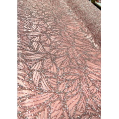 Tule com Glitter Diamond Rosê ST1036
