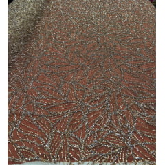 Tule com Glitter Diamond Terracota Claro  ST1036   