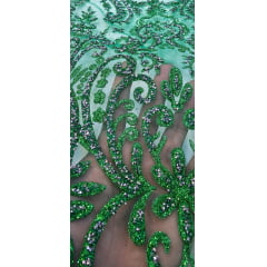 Tule com Glitter Diamond Verde Modelo 20116