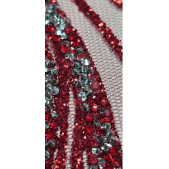 Tule com Glitter Diamond Vermelho STLX