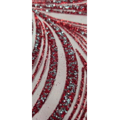 Tule com Glitter Diamond Vermelho STLX
