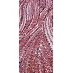 Tule com Glitter Diamond Wave Rosa Chiclete