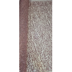 Tule com Glitter Ramos em Alto Relevo Rosê Tule com Glitter Ramos em Alto Relevo Rosê