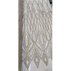 Tule Diamond Arabescos Dourado Modelo 12752
