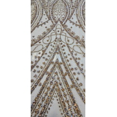 Tule Diamond Arabescos Dourado Modelo 12752
