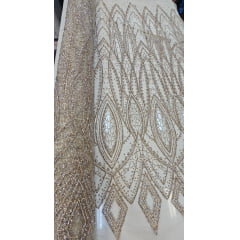Tule Diamond Arabescos Dourado Modelo 12752