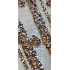 Tule Diamond Arabescos Dourado Modelo 12752