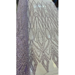 Tule Diamond Arabescos Lilás Modelo 12752