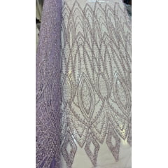 Tule Diamond Arabescos Lilás Modelo 12752