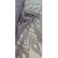 Tule Diamond Arabescos Lilás Modelo 12752