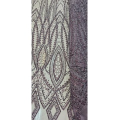Tule Diamond Arabescos Uva Modelo 12752  