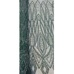 Tule Diamond Arabescos Verde Bandeira Modelo 12752