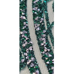 Tule Diamond Arabescos Verde Bandeira Modelo 12752