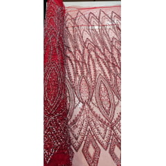 Tule Diamond Arabescos Vermelho Modelo 12752 