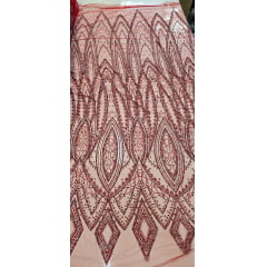 Tule Diamond Arabescos Vermelho Modelo 12752 