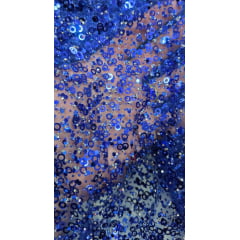 Tule Diamond com Paetê Azul Royal