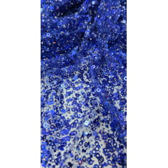 Tule Diamond com Paetê Azul Royal