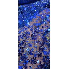 Tule Diamond com Paetê Azul Royal