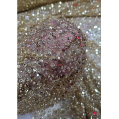 Tule Diamond com Paetê Dourado