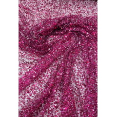 Tule Diamond com Paetê Pink Escuro Tule Diamond com Paetê Pink Escuro