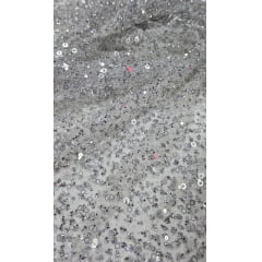 Tule Diamond com Paetê Prata Tule Diamond com Paetê Prata