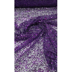 Tule Diamond com Paetê Roxo Tule Diamond com Paetê Roxo