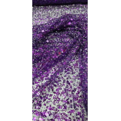 Tule Diamond com Paetê Roxo