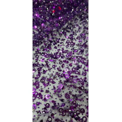 Tule Diamond com Paetê Roxo
