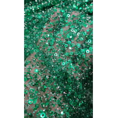 Tule Diamond com Paetê Verde