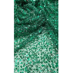 Tule Diamond com Paetê Verde Tule Diamond com Paetê Verde