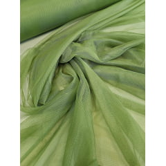 Tule Verde Oliva com Elastano 1,60m de Largura
