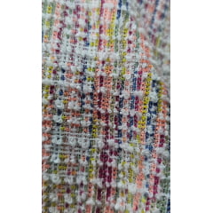 Malha Tweed Multicolor com Fio Metálico