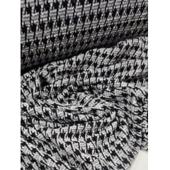 Malha Tweed Pied Poulle Preto