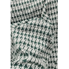 Malha Tweed Pied Poulle Verde Bandeira