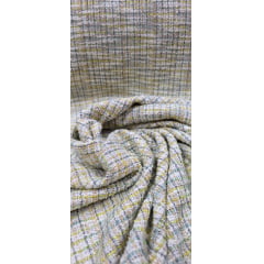 Tweed de Malha com Fio Metálico Multicolor Tons de Verde Tweed de Malha com Fio Metálico Multicolor Tons de Verde