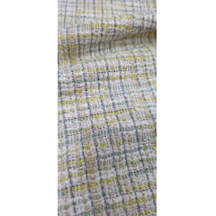 Tweed de Malha com Fio Metálico Multicolor Tons de Verde