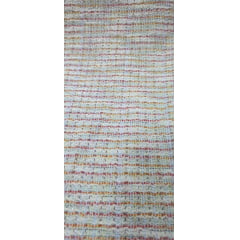 Tweed de Malha com Fio Metálico Multicolor Vermelho e Laranja