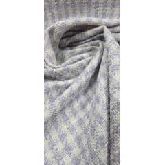 Tweed Pesado com Fio Metálico Pied Poule Lilás