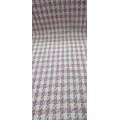Tweed Pesado com Fio Metálico Pied Poule Rosa