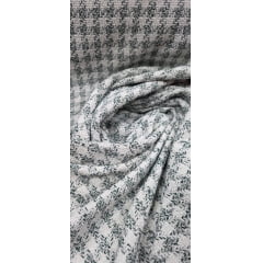 Tweed Pesado com Fio Metálico Pied Poule Verde