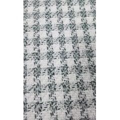 Tweed Pesado com Fio Metálico Pied Poule Verde
