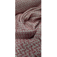 Tweed Pesado Marrocos com Fio Metálico Vermelho