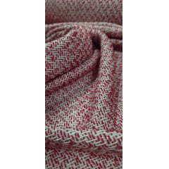 Tweed Pesado Marrocos com Fio Metálico Vermelho