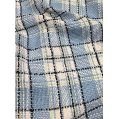 Tweed Pesado Xadrez Paris Azul