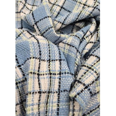 Tweed Pesado Xadrez Paris Azul