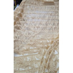 Tule com Franjas Dourado