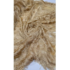 Tule com Franjas Dourado