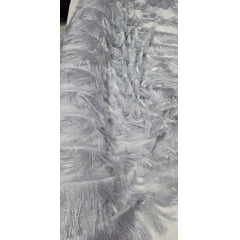 Tule com Franjas Metálicas Prata