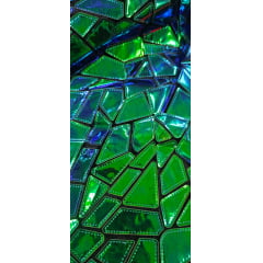 Veludo Bordado Flash Back Azul Royal e Verde Holográfico 