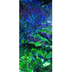Veludo Bordado Flash Back Azul Royal e Verde Holográfico 